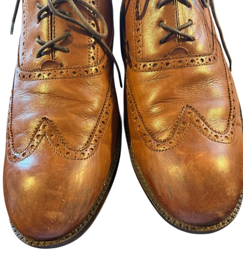 Cole HAAN Wayne Oxford Mens Shoes Brown Leather Wingtip 12M Preppy Business